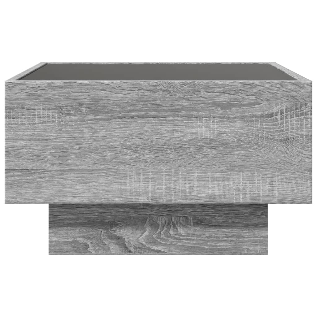 Table basse avec LED sonoma gris 50x50x30 cm bois d'ingénierie - XIOS