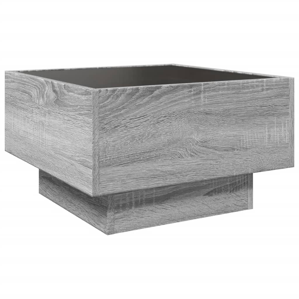 Table basse avec LED sonoma gris 50x50x30 cm bois d'ingénierie - XIOS