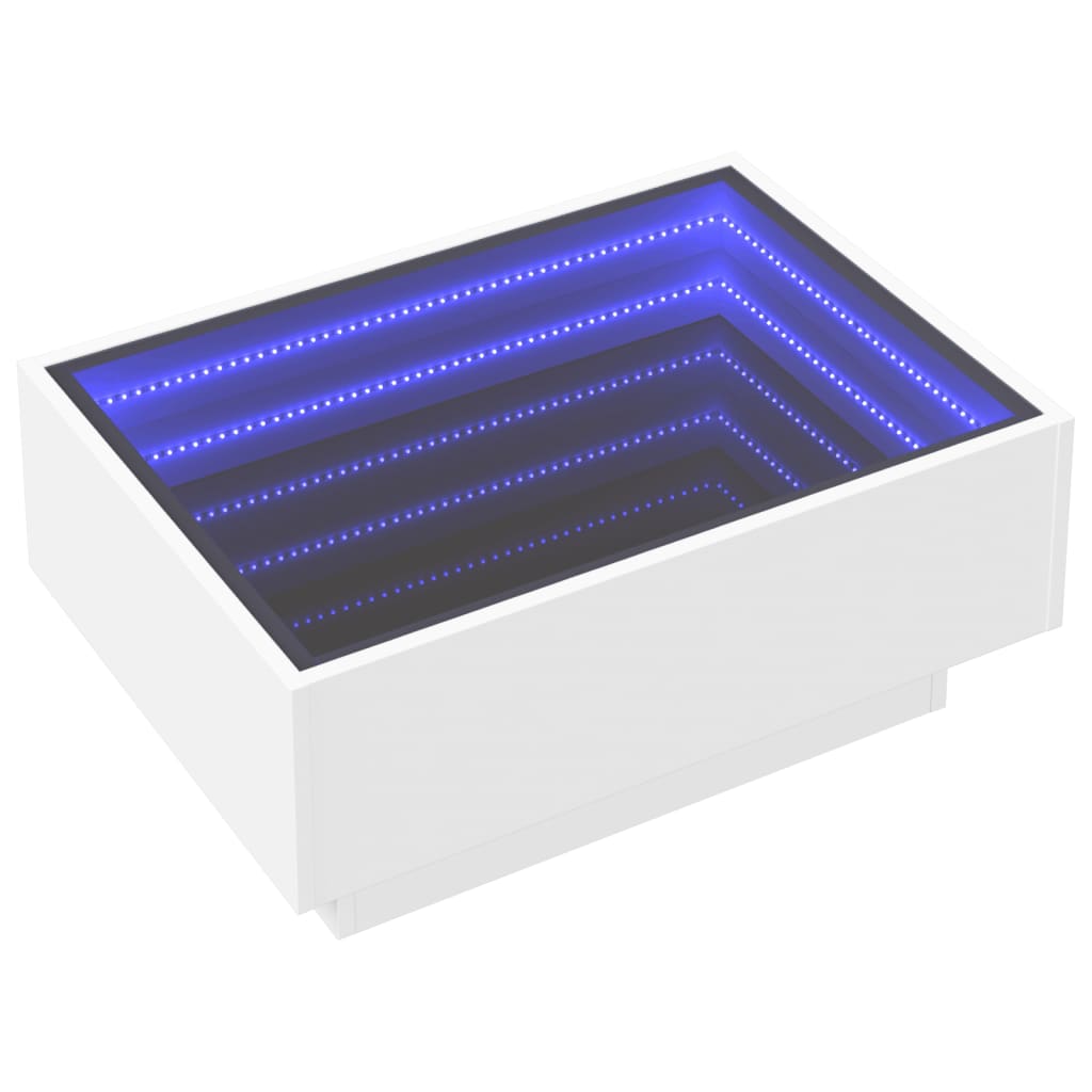 Table basse avec LED blanc 70x50x30 cm bois d'ingénierie - XIOS