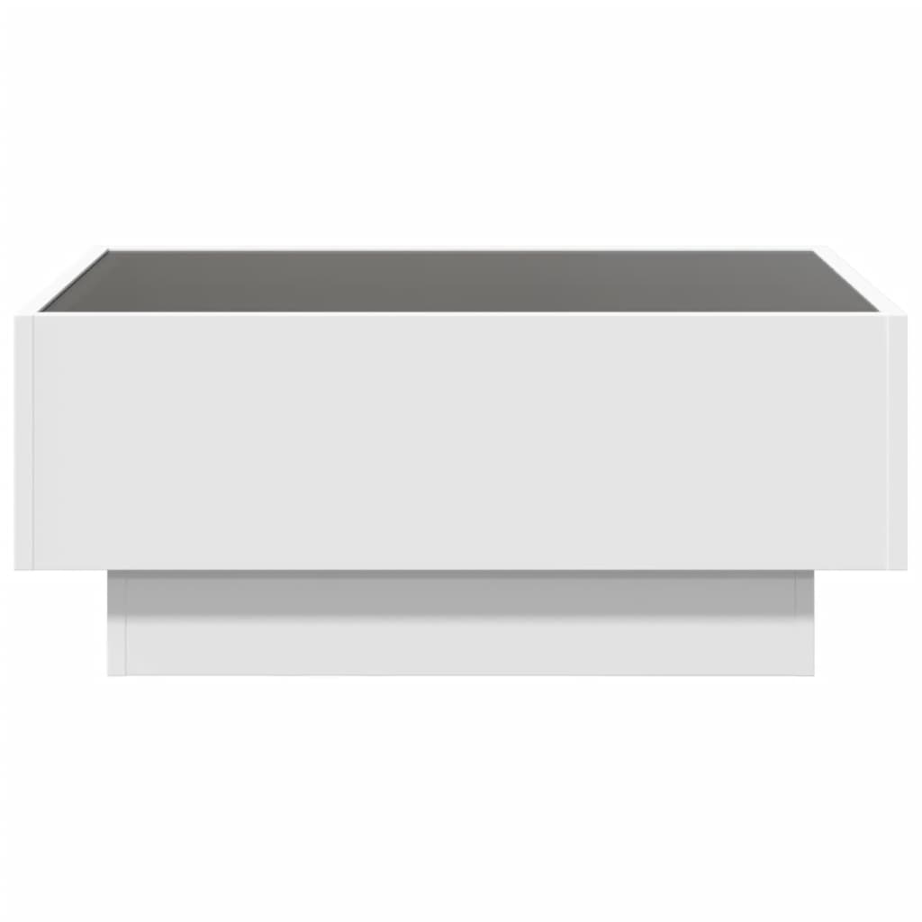 Table basse avec LED blanc 70x50x30 cm bois d'ingénierie - XIOS