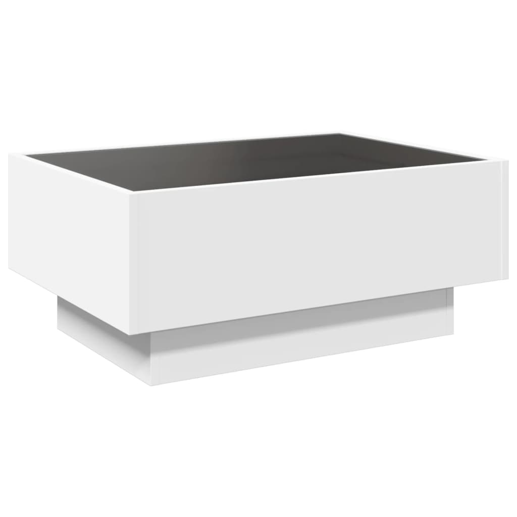Table basse avec LED blanc 70x50x30 cm bois d'ingénierie - XIOS