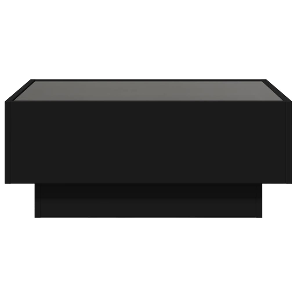 Table basse avec LED noir 70x50x30 cm bois d'ingénierie - XIOS