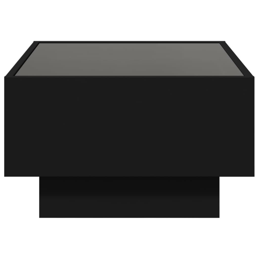 Table basse avec LED noir 70x50x30 cm bois d'ingénierie - XIOS