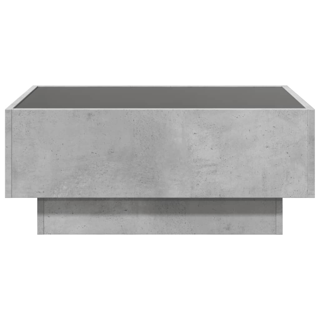 Table basse avec LED gris béton 70x50x30 cm bois d'ingénierie - XIOS