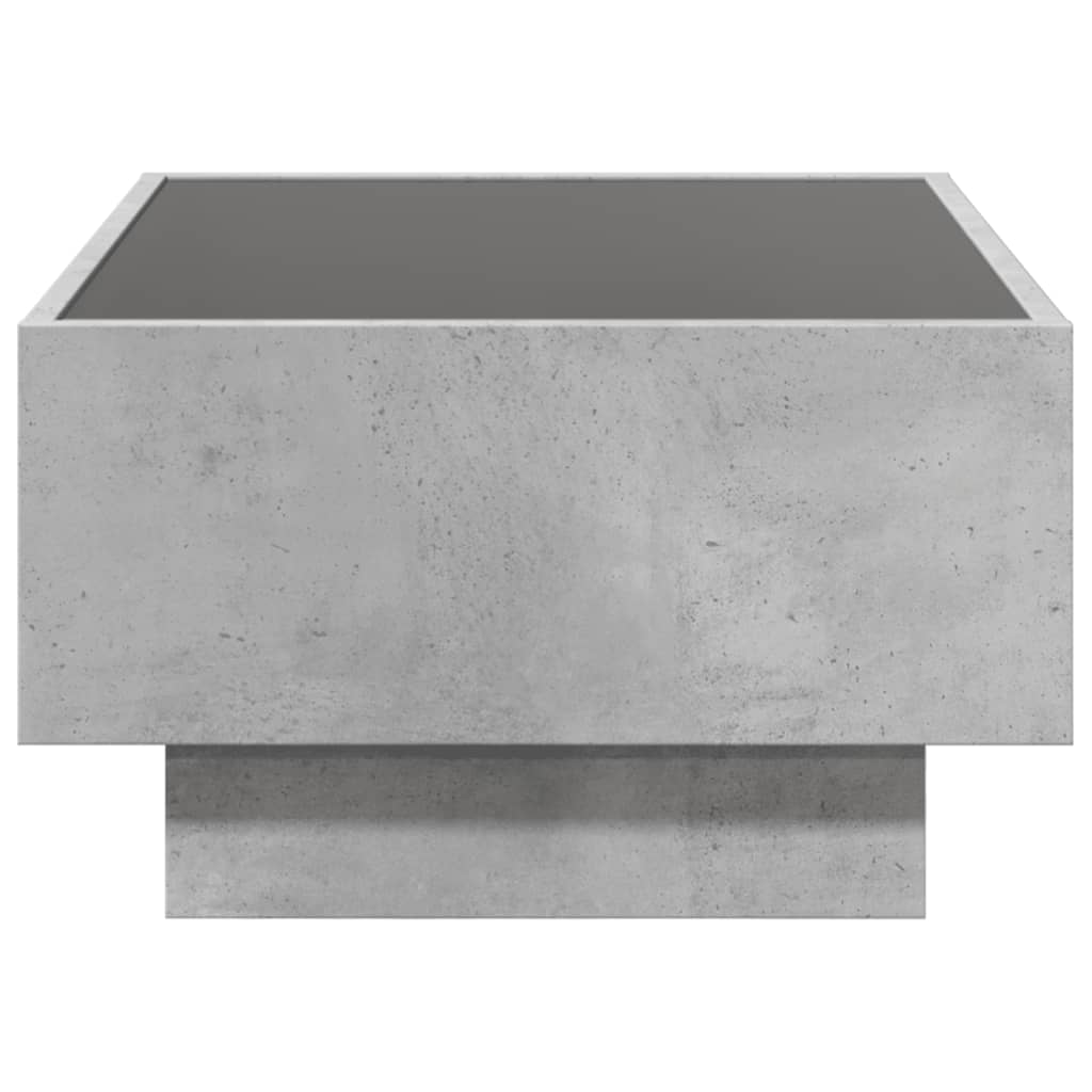 Table basse avec LED gris béton 70x50x30 cm bois d'ingénierie - XIOS