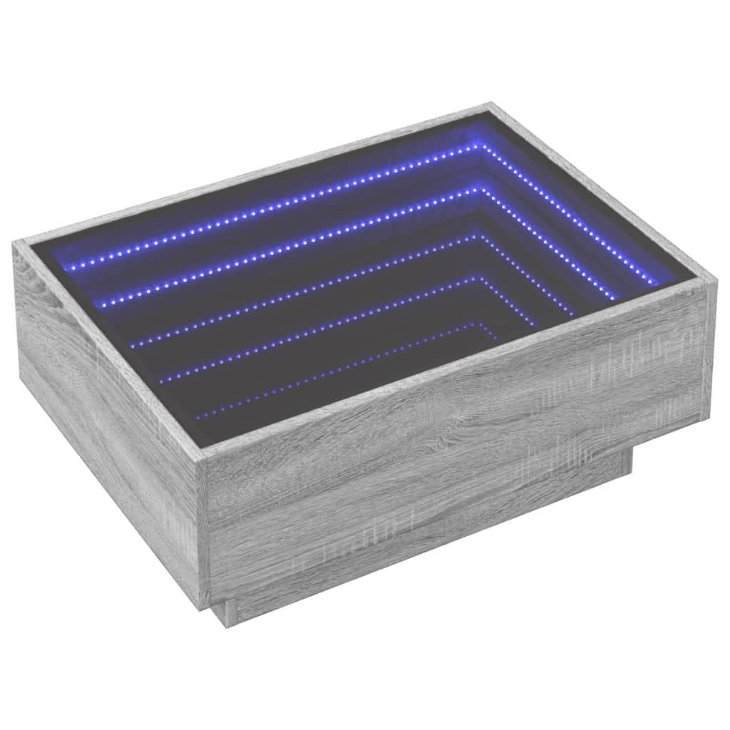 Table basse avec LED sonoma gris 70x50x30 cm bois d'ingénierie - XIOS