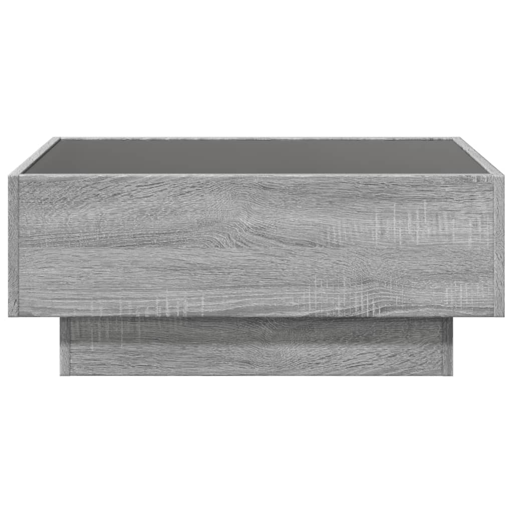 Table basse avec LED sonoma gris 70x50x30 cm bois d'ingénierie - XIOS