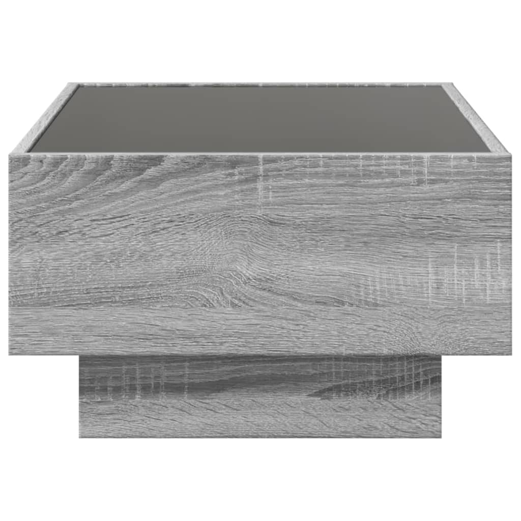 Table basse avec LED sonoma gris 70x50x30 cm bois d'ingénierie - XIOS