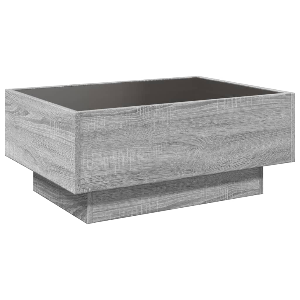 Table basse avec LED sonoma gris 70x50x30 cm bois d'ingénierie - XIOS