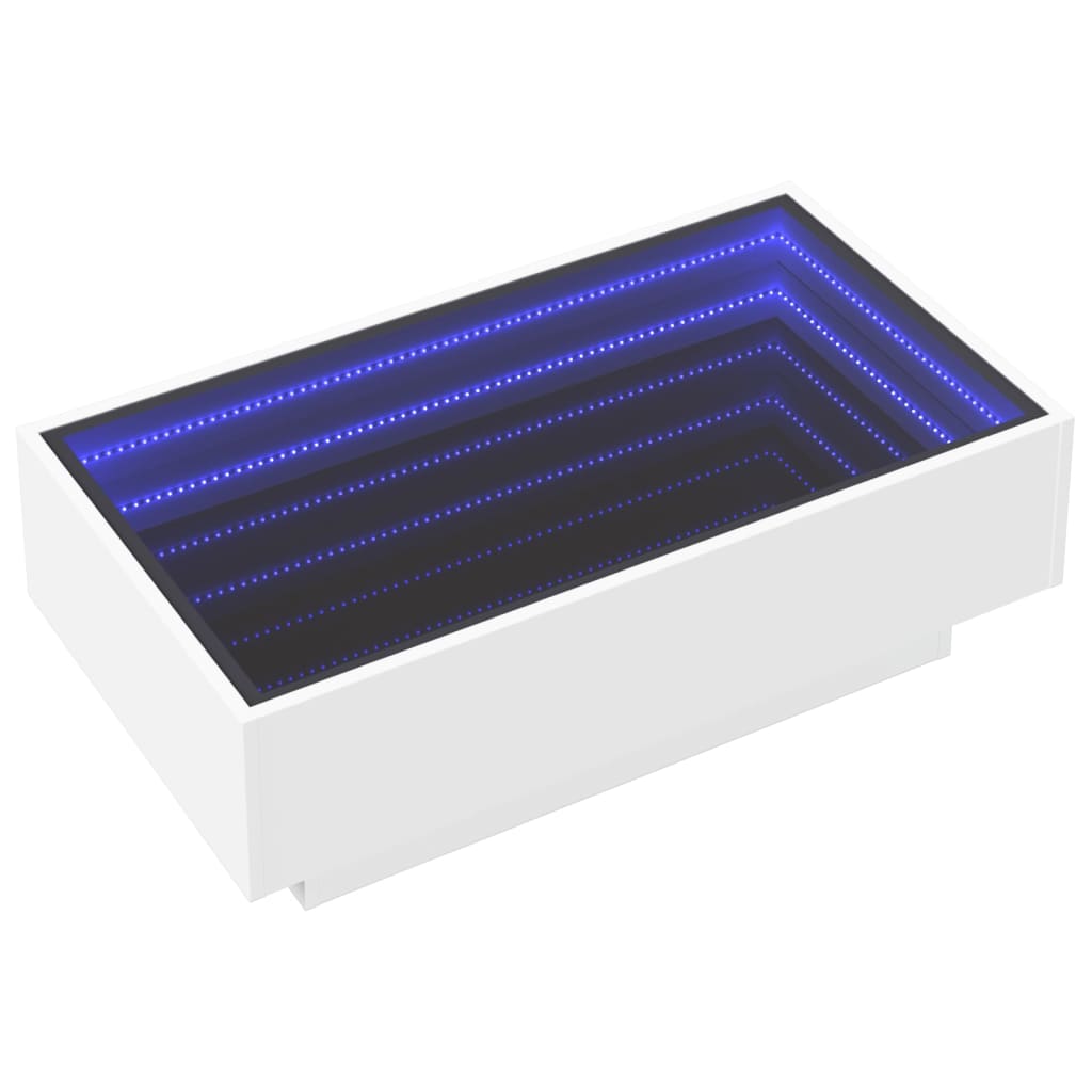 Table basse avec LED blanc 90x50x30 cm bois d'ingénierie - XIOS