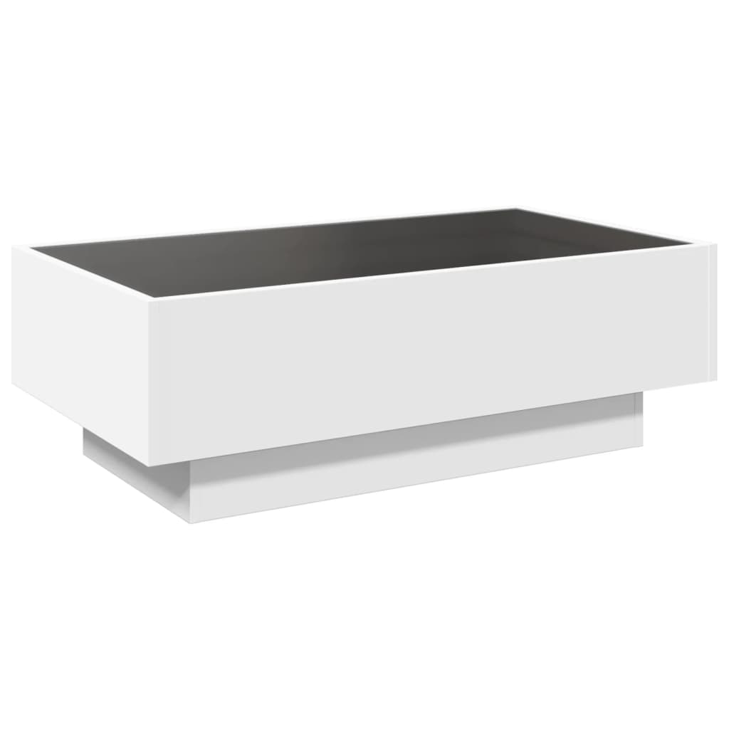 Table basse avec LED blanc 90x50x30 cm bois d'ingénierie - XIOS