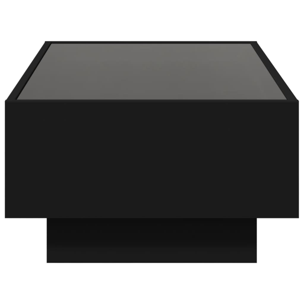 Table basse avec LED noir 90x50x30 cm bois d'ingénierie - XIOS