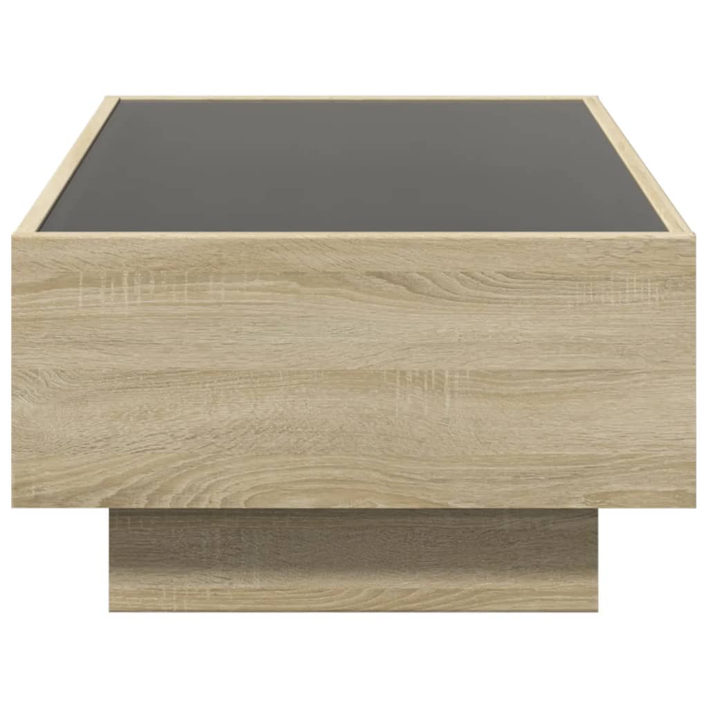 Table basse avec LED chêne sonoma 90x50x30 cm bois d'ingénierie - XIOS
