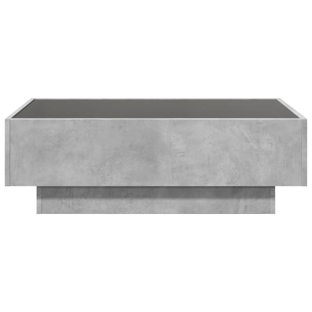 Table basse avec LED gris béton 90x50x30 cm bois d'ingénierie - XIOS