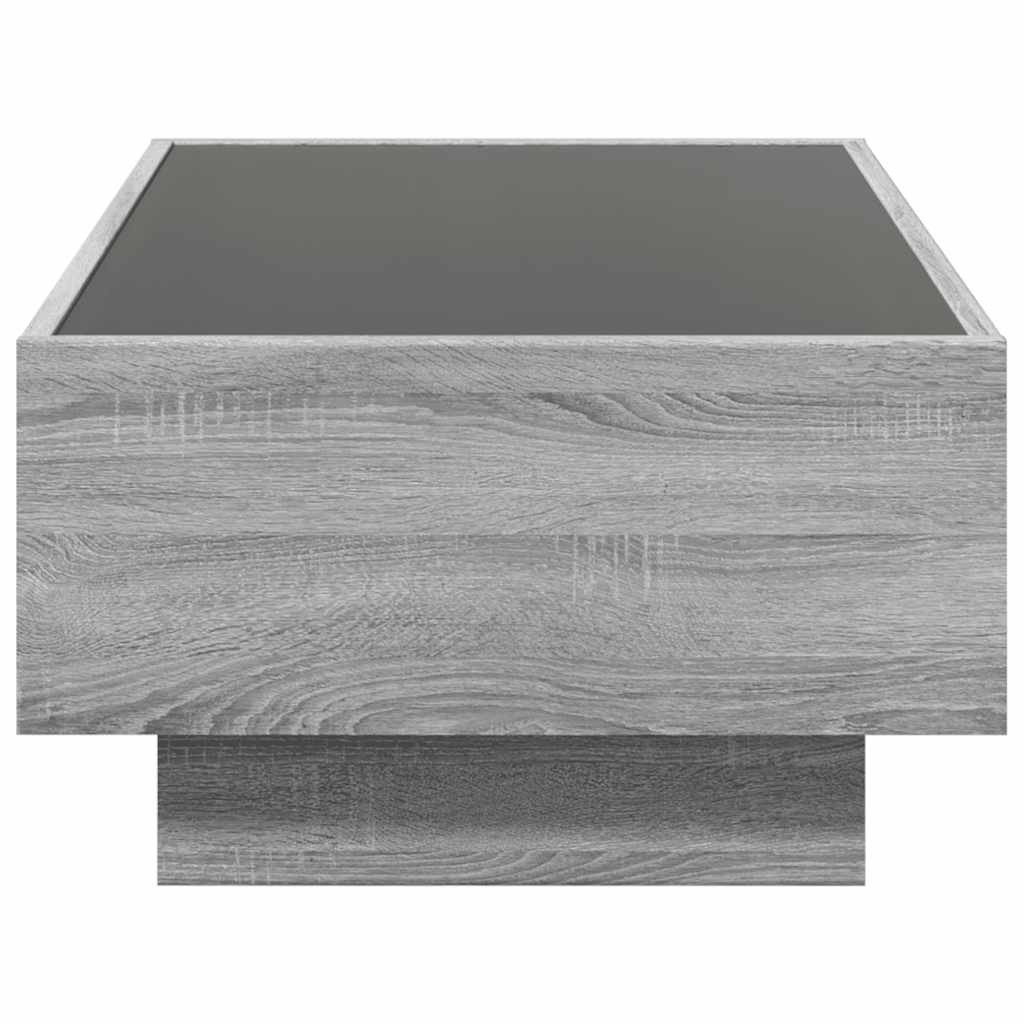 Table basse avec LED sonoma gris 90x50x30 cm bois d'ingénierie - XIOS