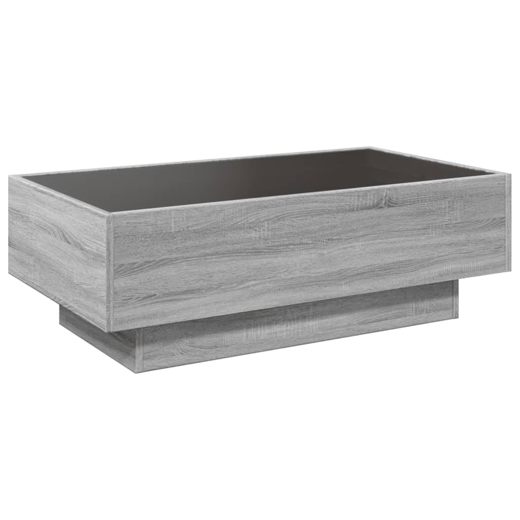 Table basse avec LED sonoma gris 90x50x30 cm bois d'ingénierie - XIOS