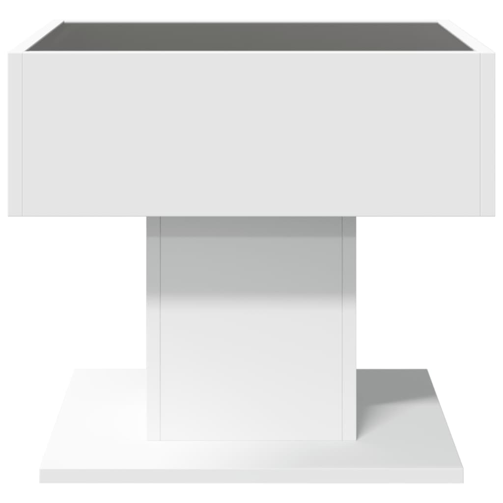 Table basse avec LED blanc 50x50x45 cm bois d'ingénierie - XIOS