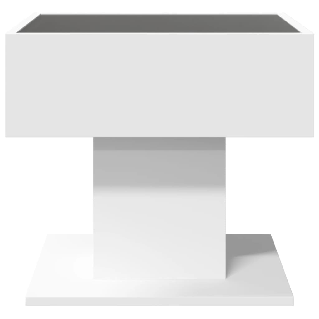 Table basse avec LED blanc 50x50x45 cm bois d'ingénierie - XIOS