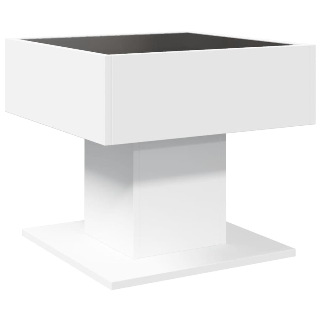Table basse avec LED blanc 50x50x45 cm bois d'ingénierie - XIOS