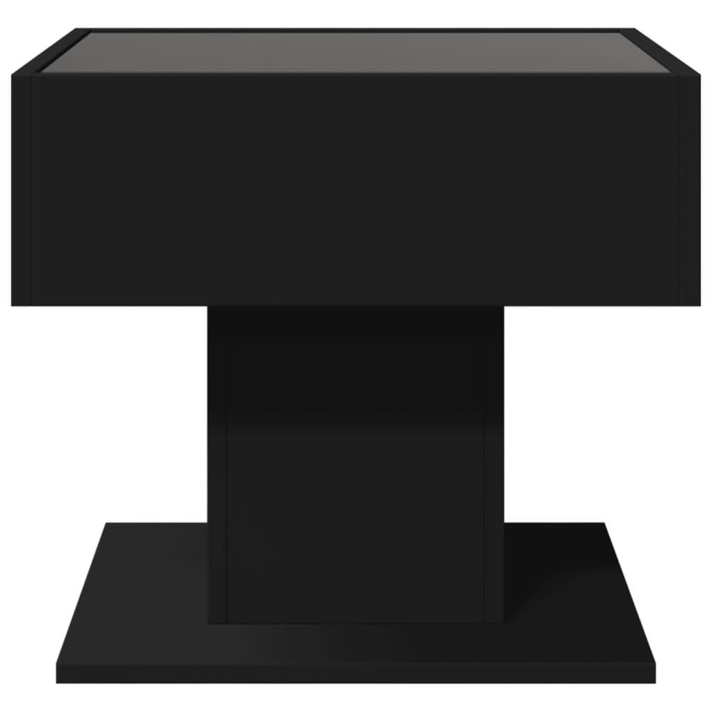 Table basse avec LED noir 50x50x45 cm bois d'ingénierie - XIOS