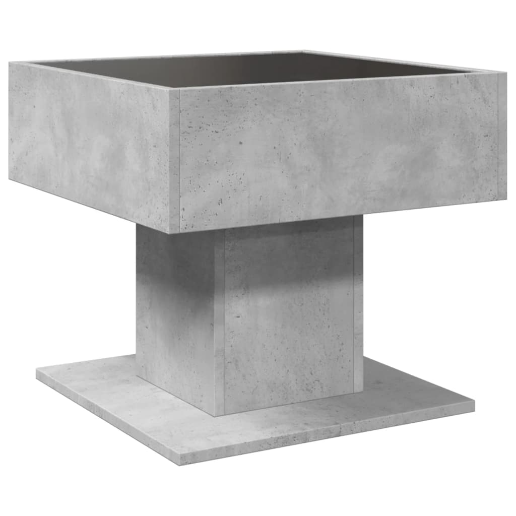 Table basse avec LED gris béton 50x50x45 cm bois d'ingénierie - XIOS