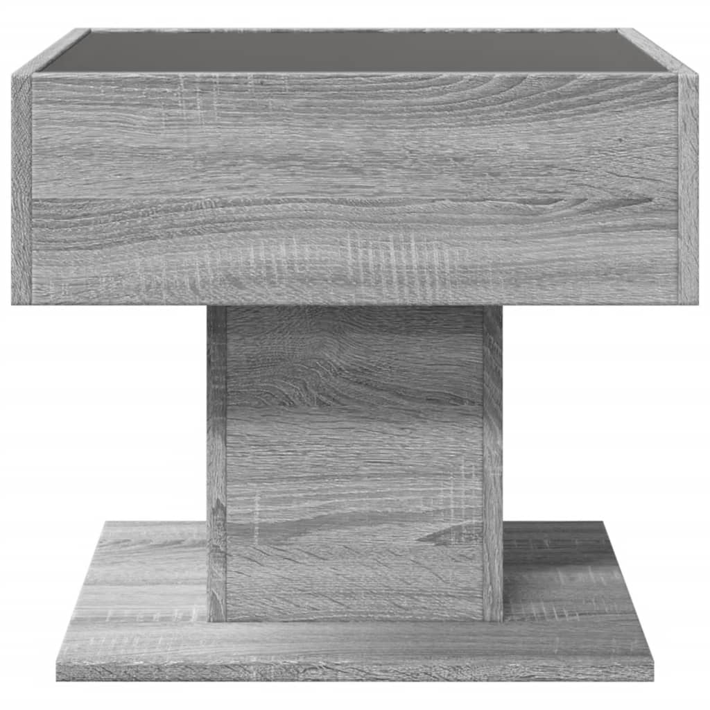 Table basse avec LED sonoma gris 50x50x45 cm bois d'ingénierie - XIOS
