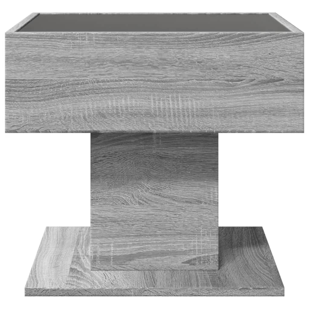 Table basse avec LED sonoma gris 50x50x45 cm bois d'ingénierie - XIOS