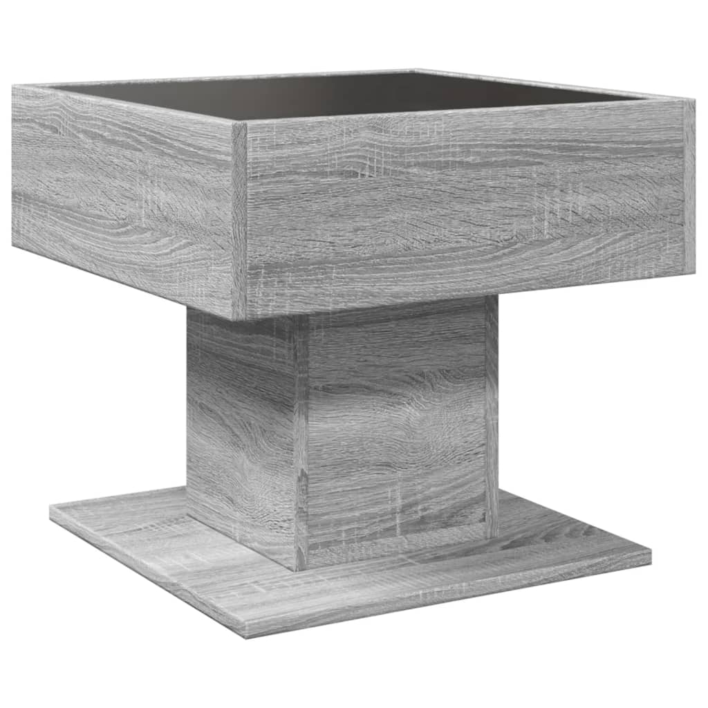 Table basse avec LED sonoma gris 50x50x45 cm bois d'ingénierie - XIOS