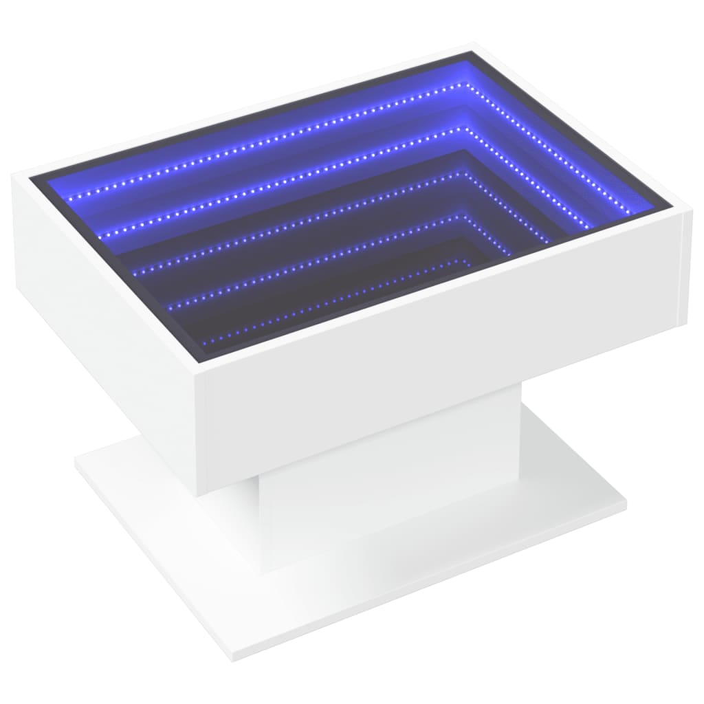 Table basse avec LED blanc 70x50x45 cm bois d'ingénierie - XIOS