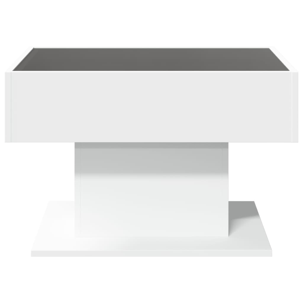 Table basse avec LED blanc 70x50x45 cm bois d'ingénierie - XIOS