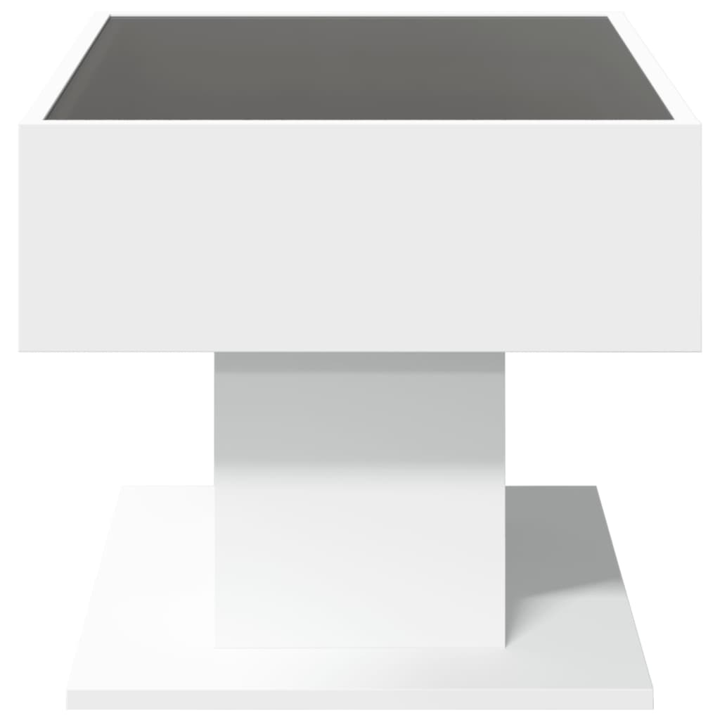 Table basse avec LED blanc 70x50x45 cm bois d'ingénierie - XIOS