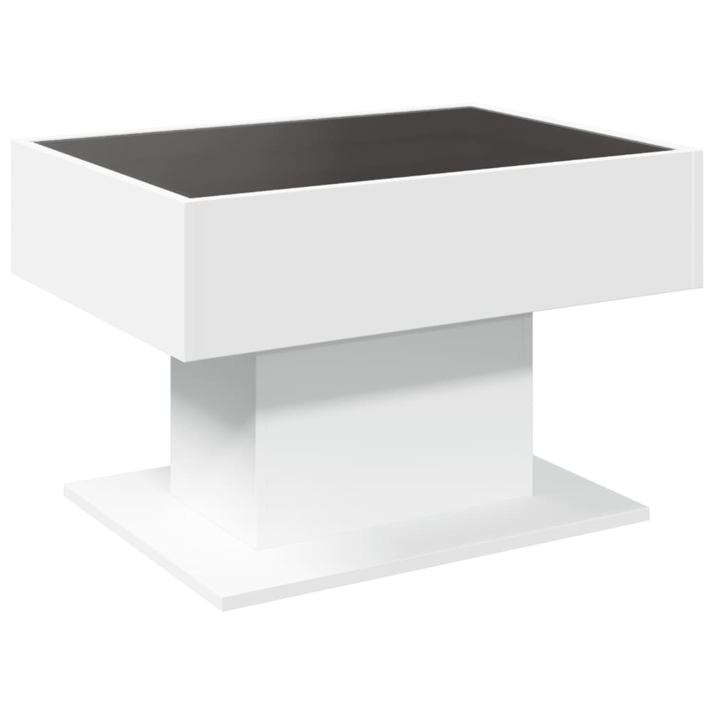 Table basse avec LED blanc 70x50x45 cm bois d'ingénierie - XIOS