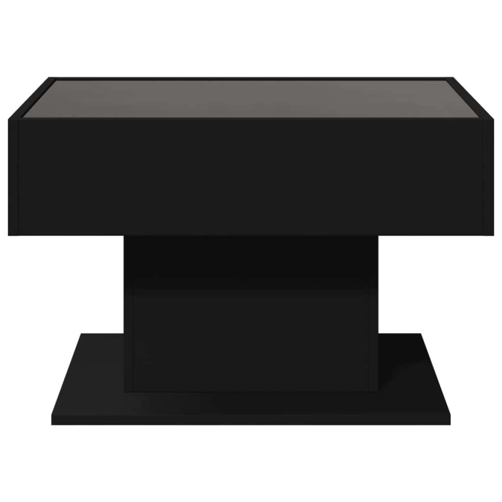 Table basse avec LED noir 70x50x45 cm bois d'ingénierie - XIOS