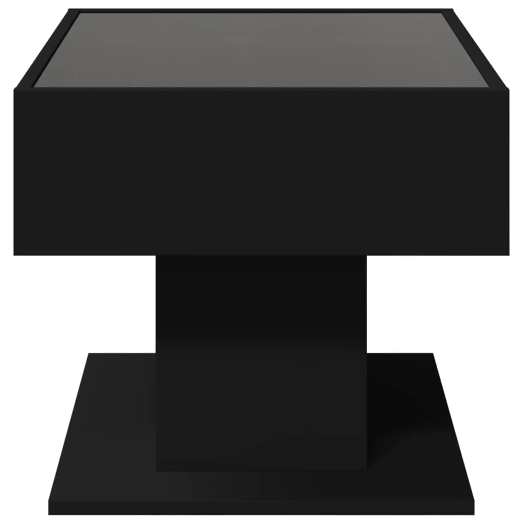 Table basse avec LED noir 70x50x45 cm bois d'ingénierie - XIOS