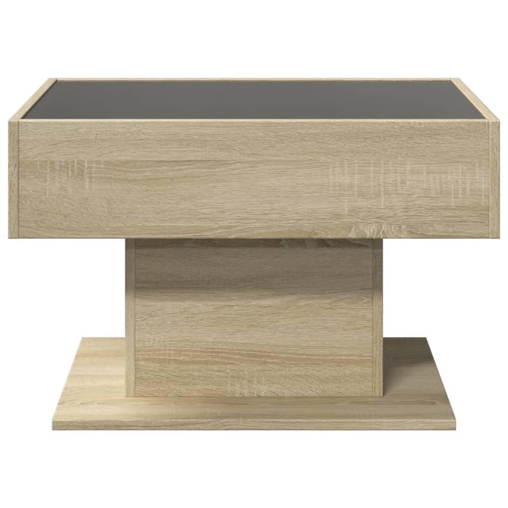 Table basse avec LED chêne sonoma 70x50x45 cm bois d'ingénierie - XIOS