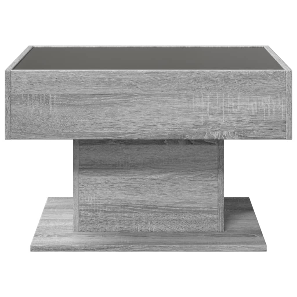 Table basse avec LED sonoma gris 70x50x45 cm bois d'ingénierie - XIOS