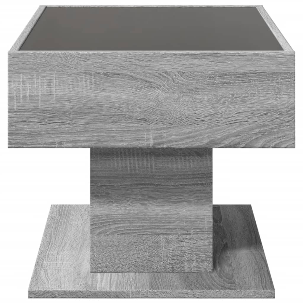 Table basse avec LED sonoma gris 70x50x45 cm bois d'ingénierie - XIOS