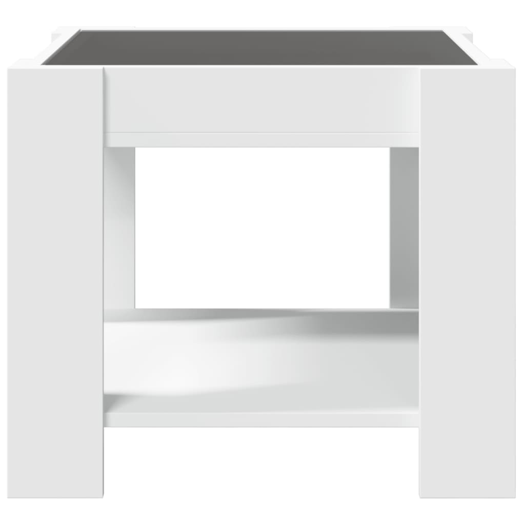 Table basse avec LED blanc 53x53x45 cm bois d'ingénierie - XIOS