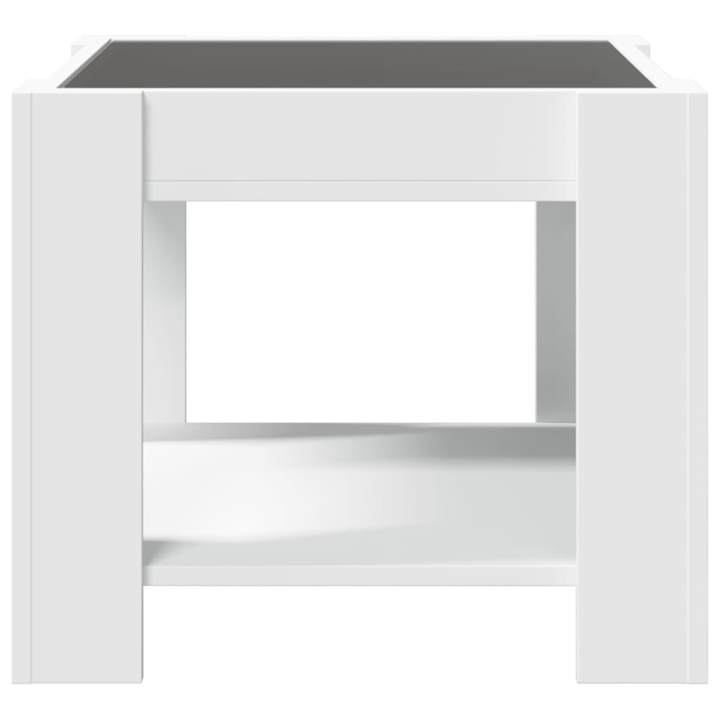 Table basse avec LED blanc 53x53x45 cm bois d'ingénierie - XIOS