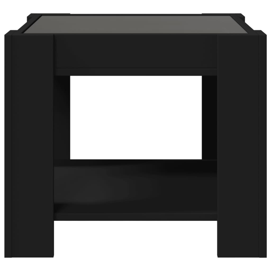 Table basse avec LED noir 53x53x45 cm bois d'ingénierie - XIOS