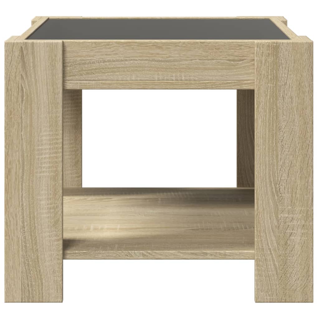 Table basse avec LED chêne sonoma 53x53x45 cm bois d'ingénierie - XIOS