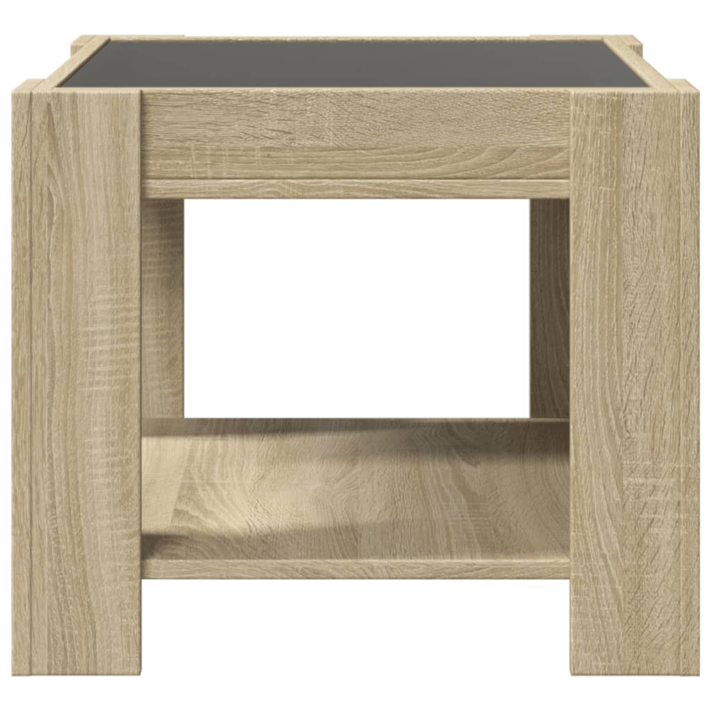 Table basse avec LED chêne sonoma 53x53x45 cm bois d'ingénierie - XIOS