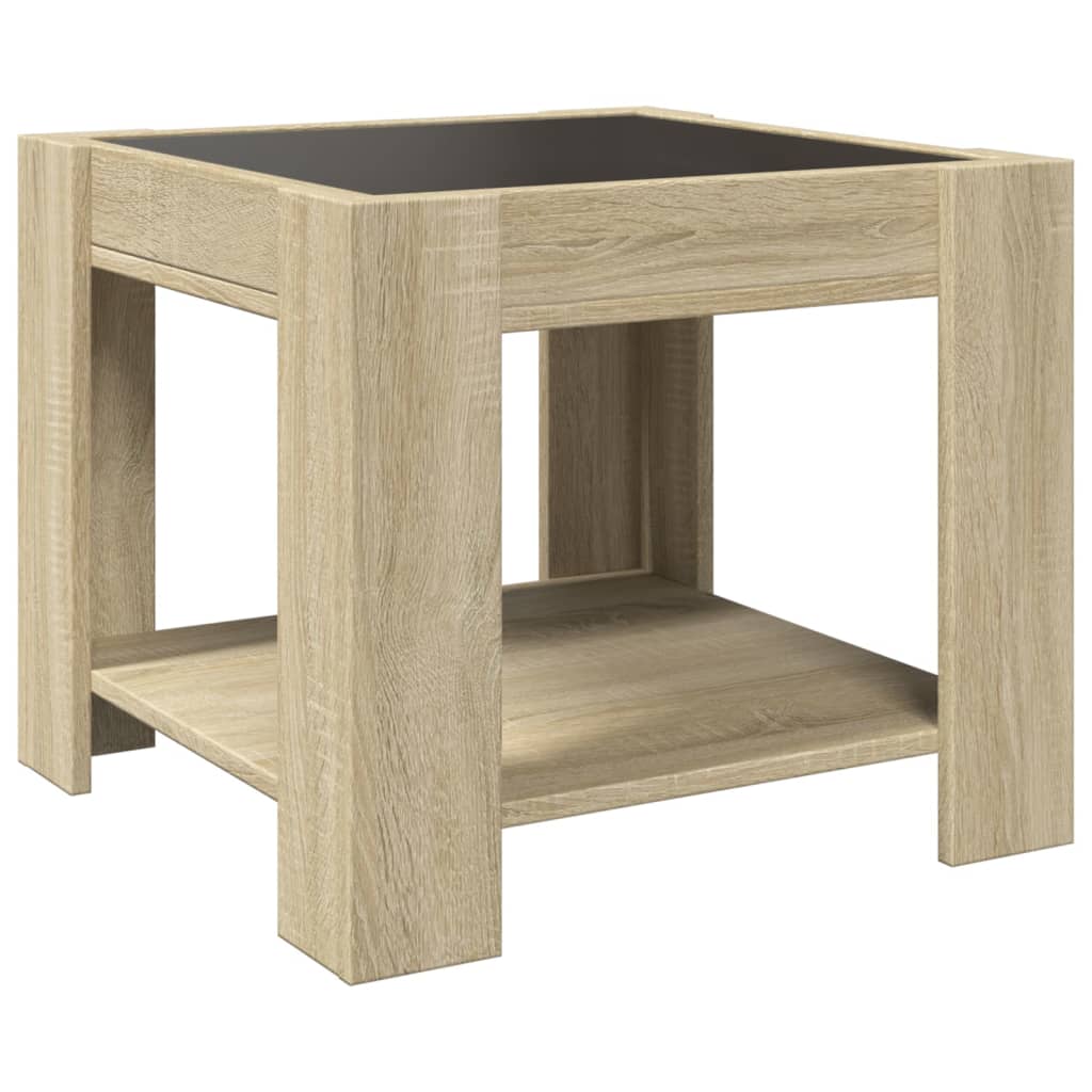 Table basse avec LED chêne sonoma 53x53x45 cm bois d'ingénierie - XIOS
