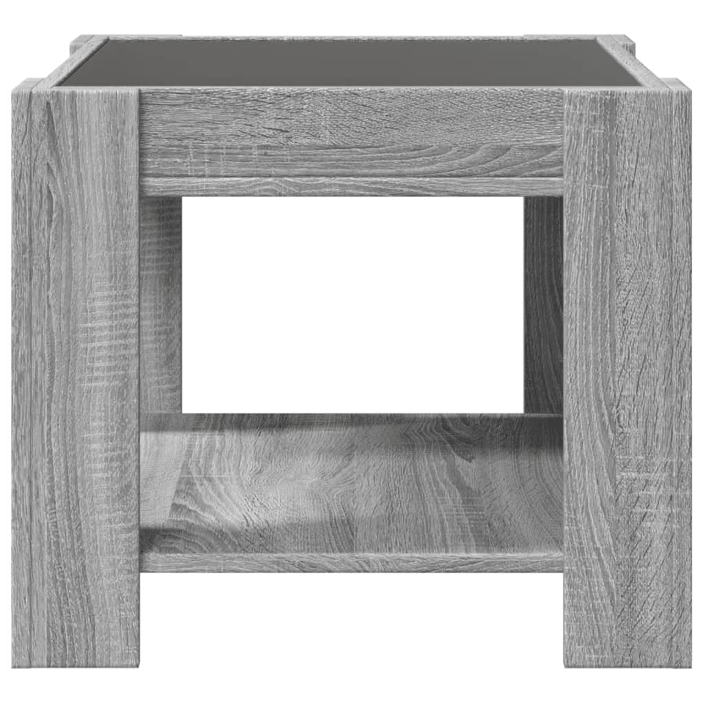 Table basse avec LED sonoma gris 53x53x45 cm bois d'ingénierie - XIOS