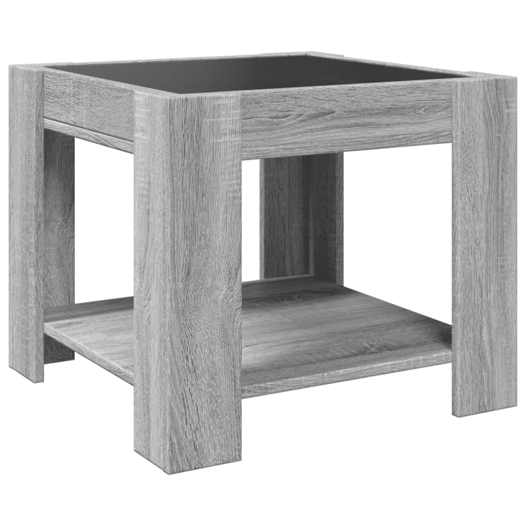 Table basse avec LED sonoma gris 53x53x45 cm bois d'ingénierie - XIOS