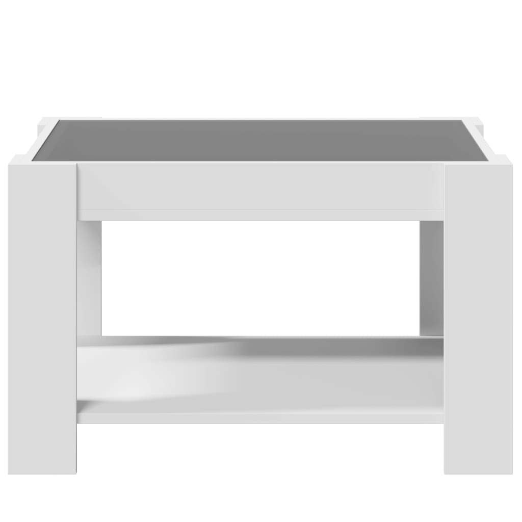 Table basse avec LED blanc 73x53x45 cm bois d'ingénierie - XIOS