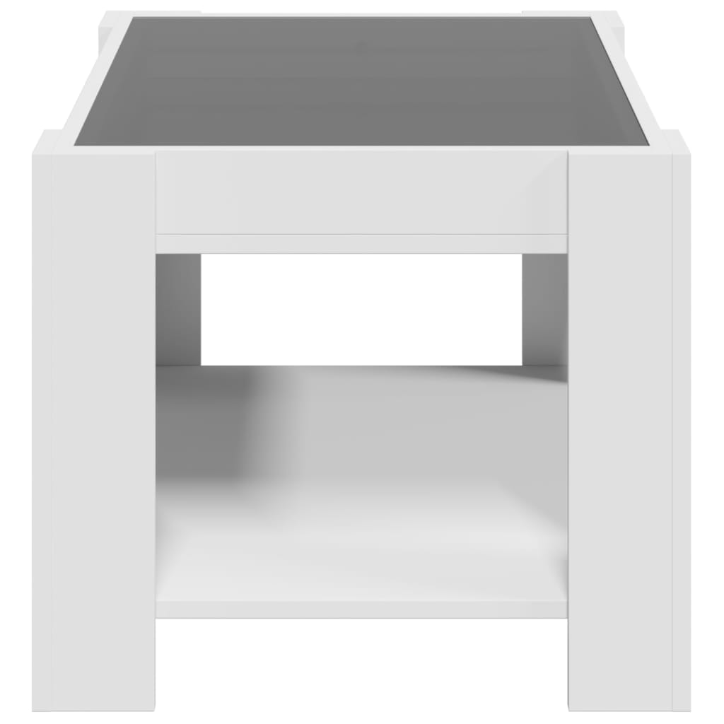 Table basse avec LED blanc 73x53x45 cm bois d'ingénierie - XIOS