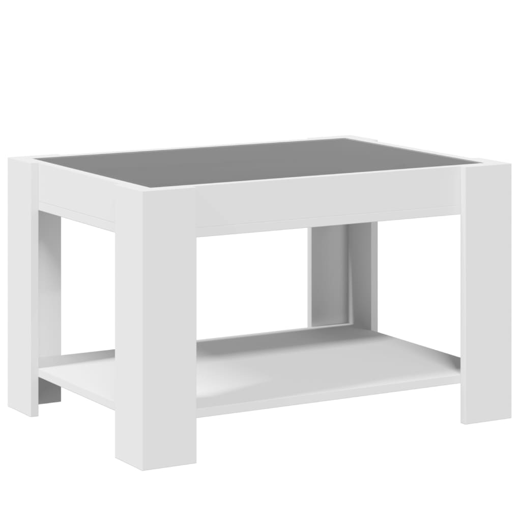 Table basse avec LED blanc 73x53x45 cm bois d'ingénierie - XIOS