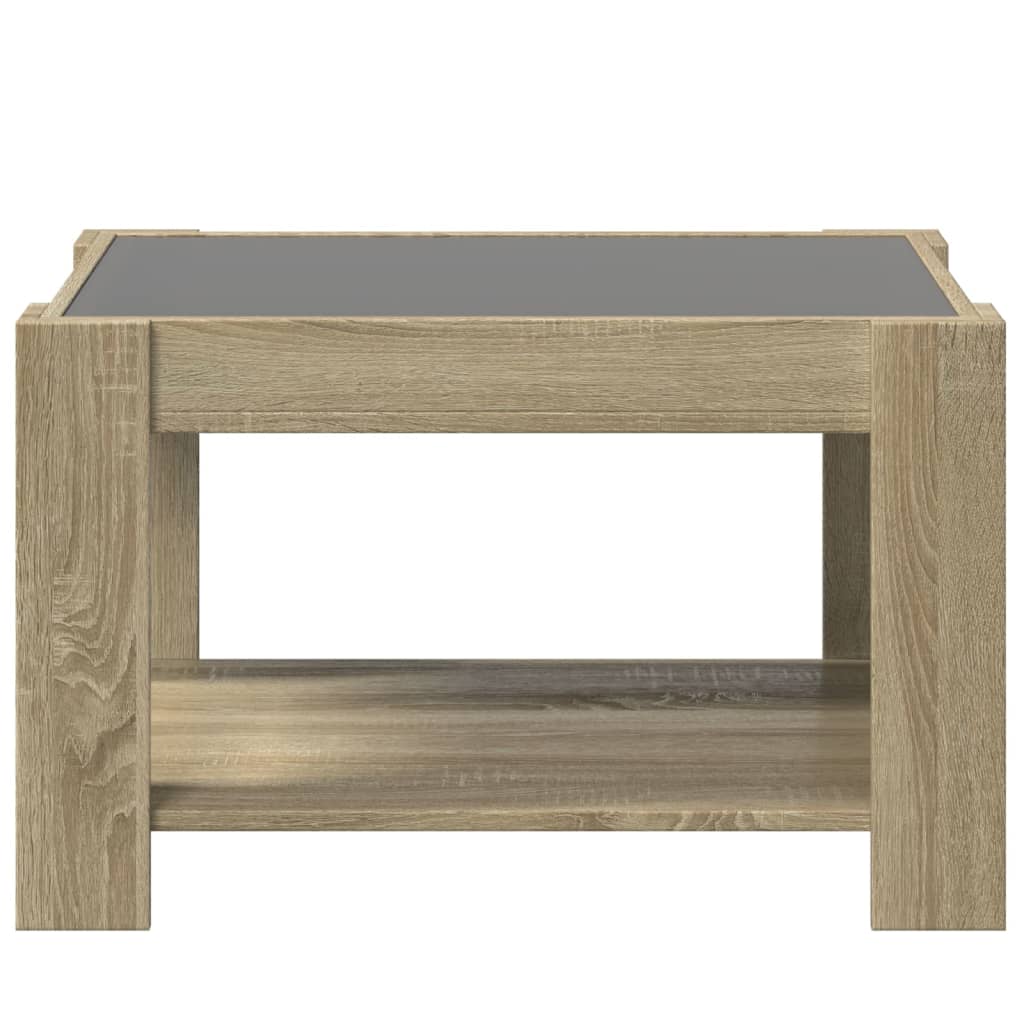 Table basse avec LED chêne sonoma 73x53x45 cm bois d'ingénierie - XIOS