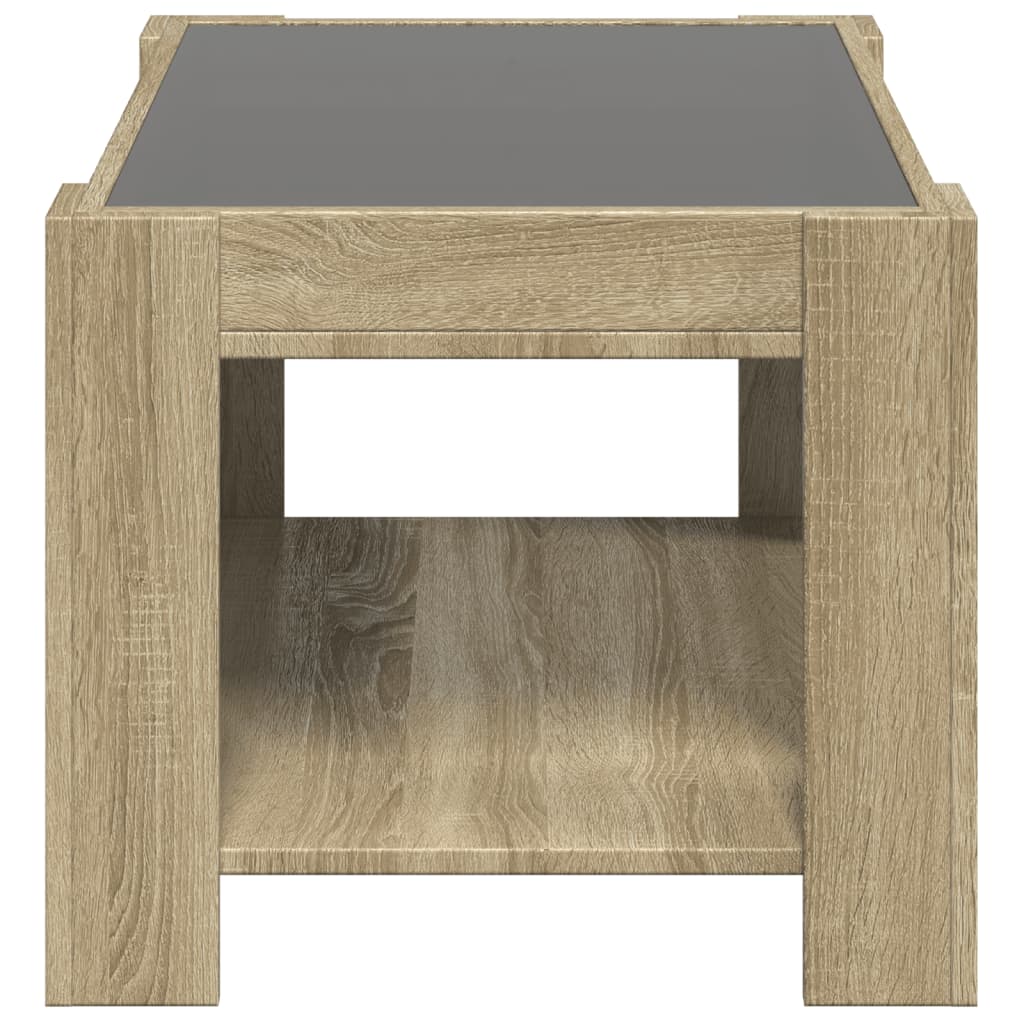 Table basse avec LED chêne sonoma 73x53x45 cm bois d'ingénierie - XIOS
